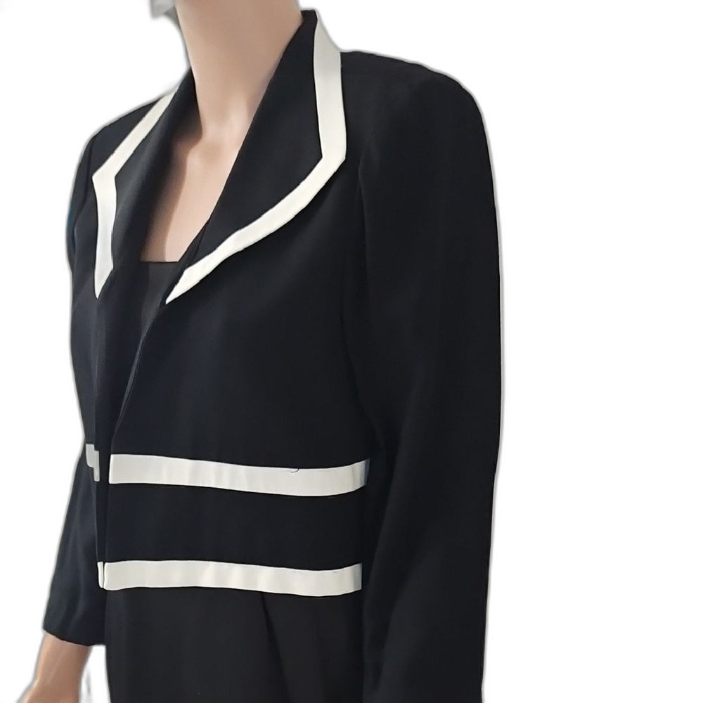 John Roberts Black and White Blazer with Nautical Stripes - Picture 4 of 11